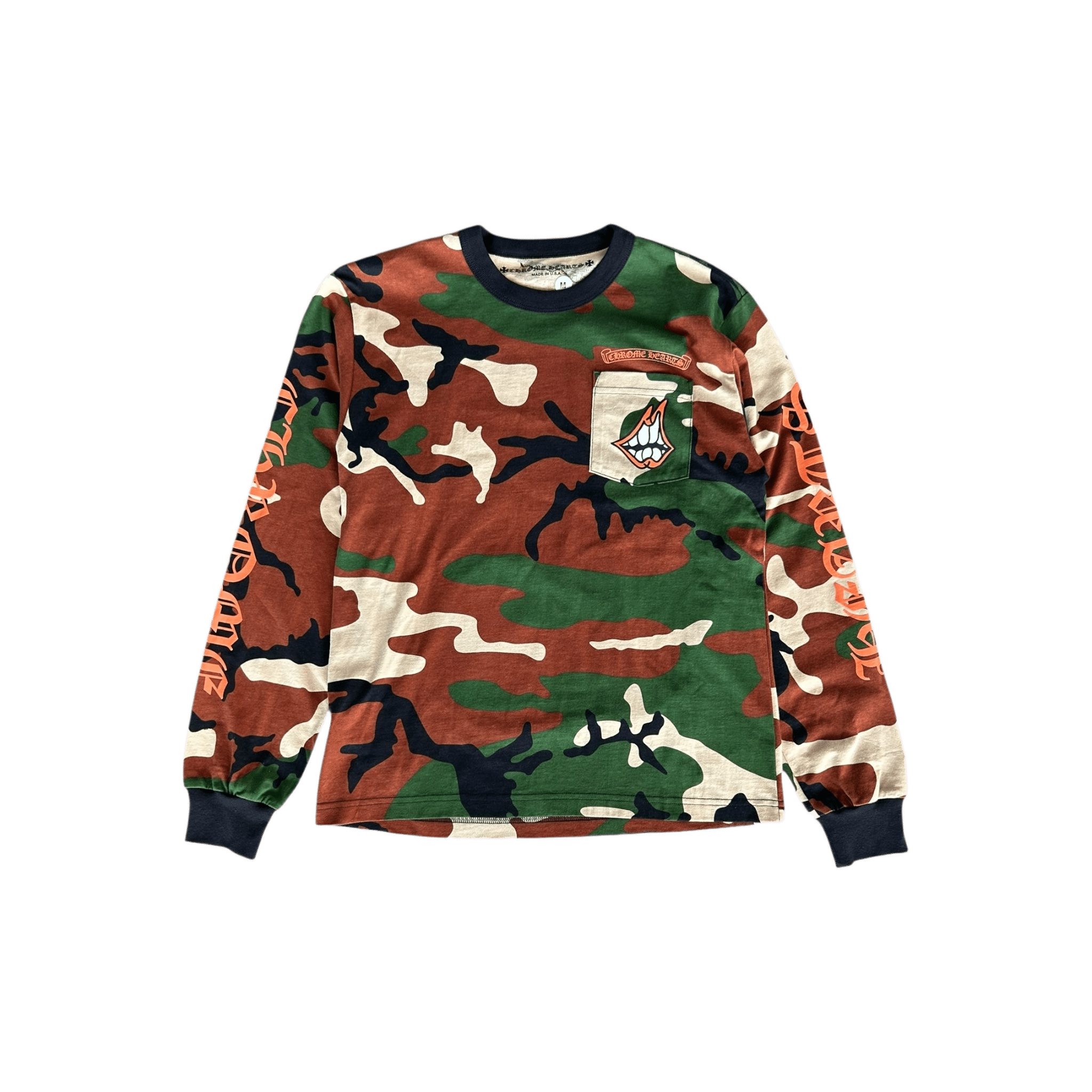 Chrome Hearts Matty Boy Camouflage Caution Longsleeve T-Shirt - Morely TrendsChrome Hearts Type here:)