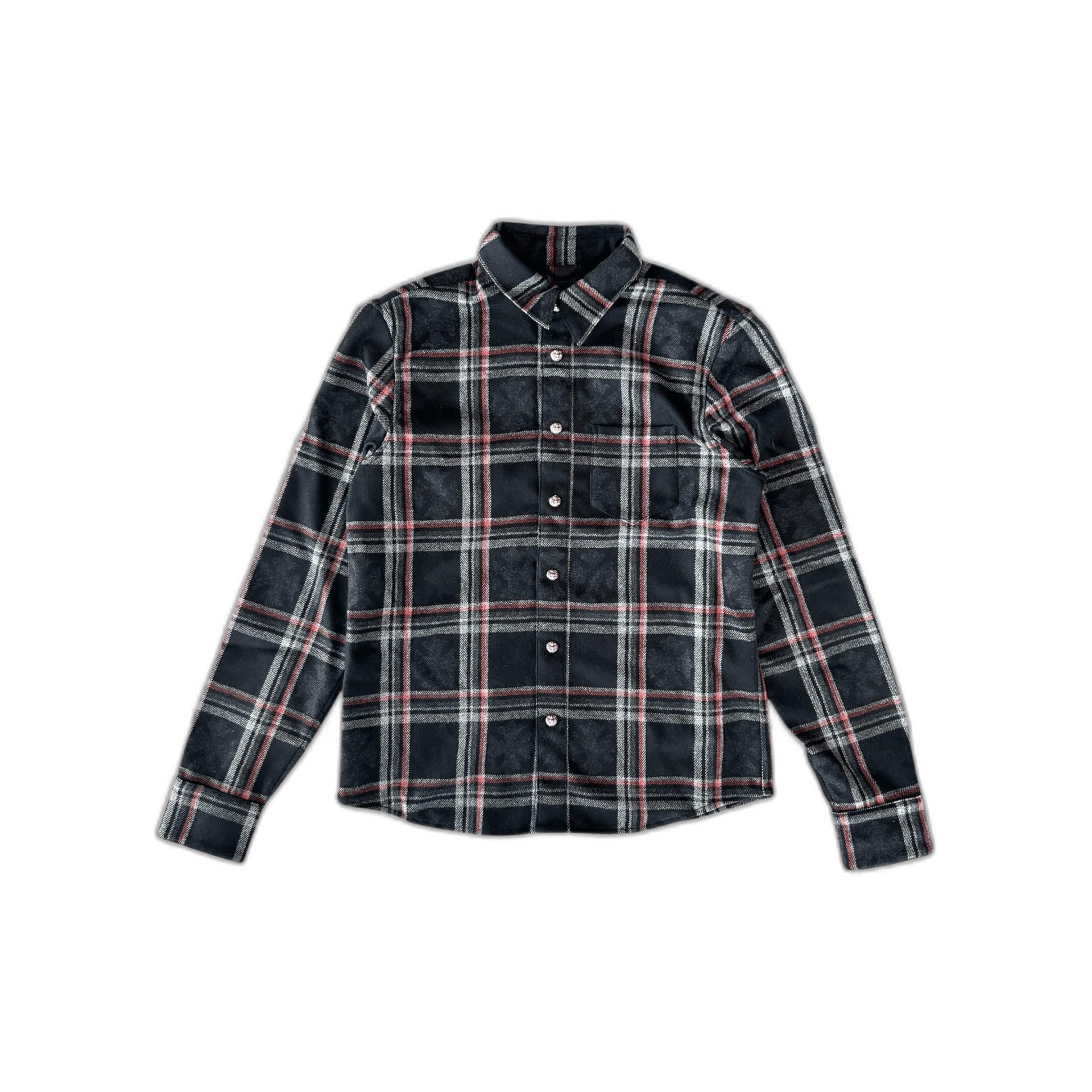 Chrome Hearts Navy Cross Jacquard Cashmere Button Up Shirt Morely Trends Chrome Hearts Navy Cross Jacquard Cashmere Button Up Shirt Morely Trends