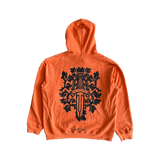 Chrome Hearts Orange & Black Dagger Logo Hoodie - Morely TrendsChrome Hearts Type here:)