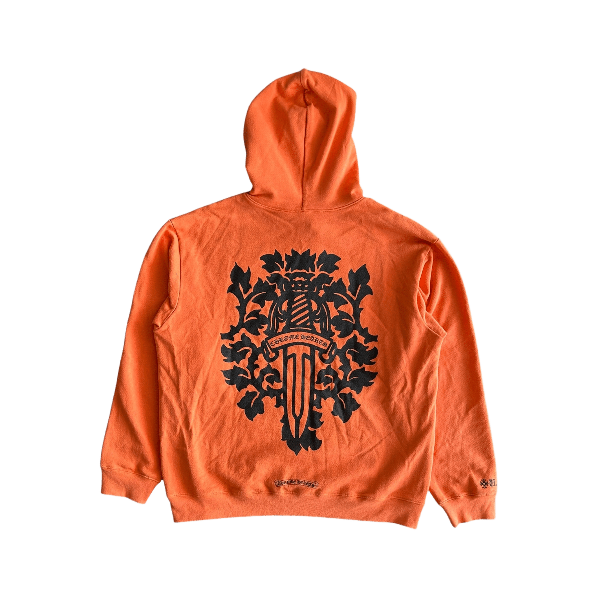 Chrome Hearts Orange & Black Dagger Logo Hoodie - Morely TrendsChrome Hearts Type here:)