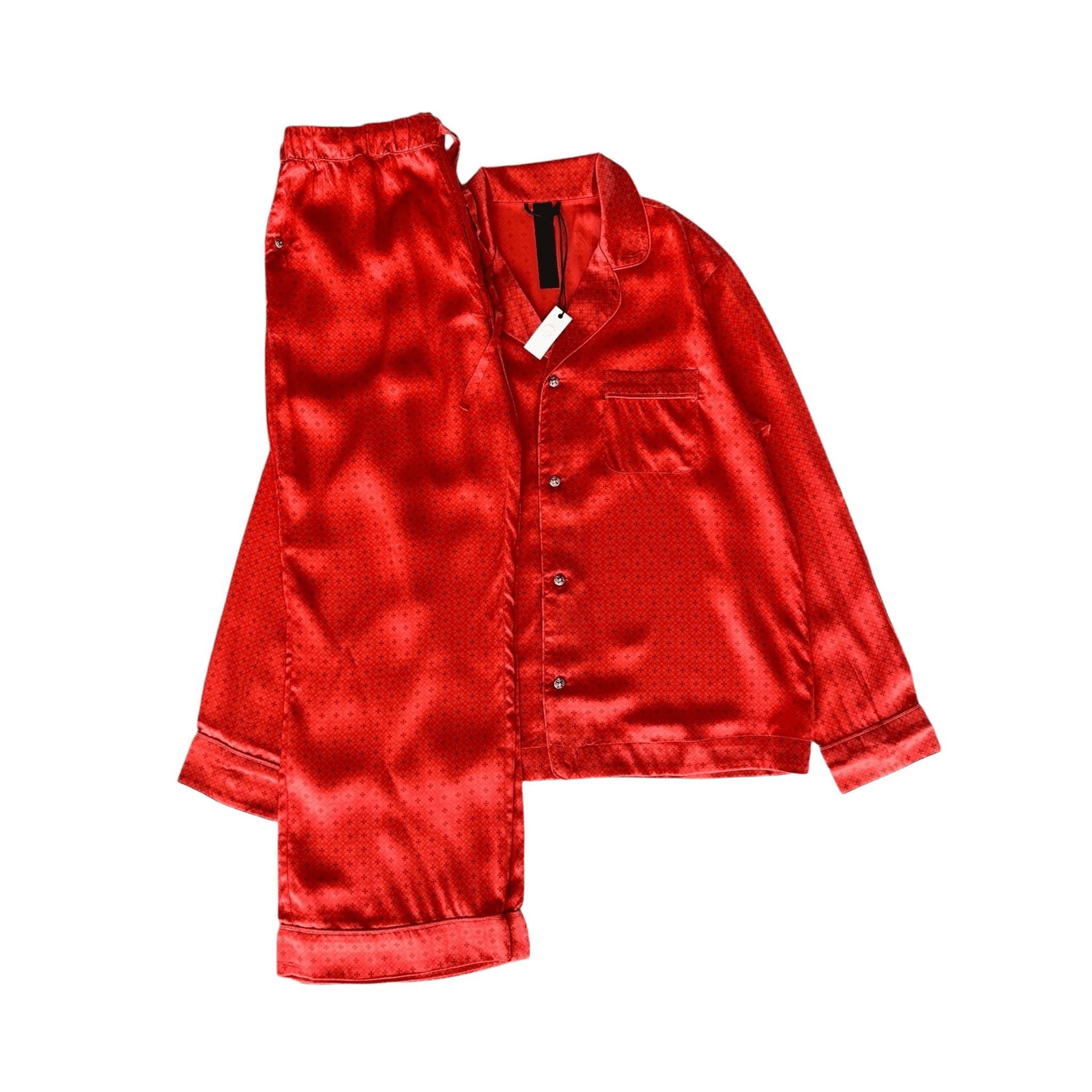 Chrome Hearts Red Cross Jacquard Silk Pajama Set - Morely TrendsChrome Hearts Type here:)