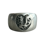 Chrome Hearts Silver & Black Diamond Heart Ring - Morely TrendsChrome Hearts Type here:)