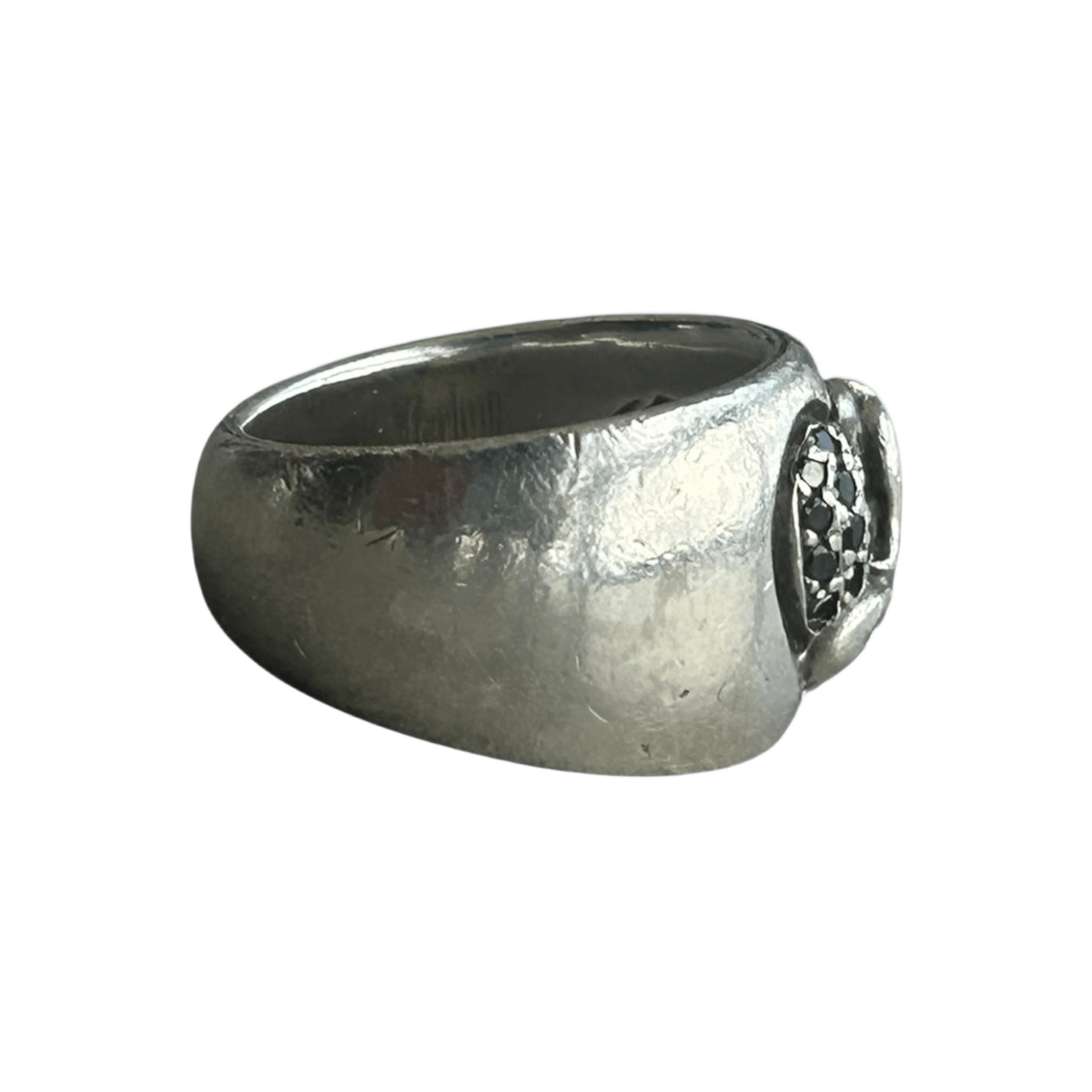 Chrome Hearts Silver & Black Diamond Heart Ring - Morely TrendsChrome Hearts Type here:)