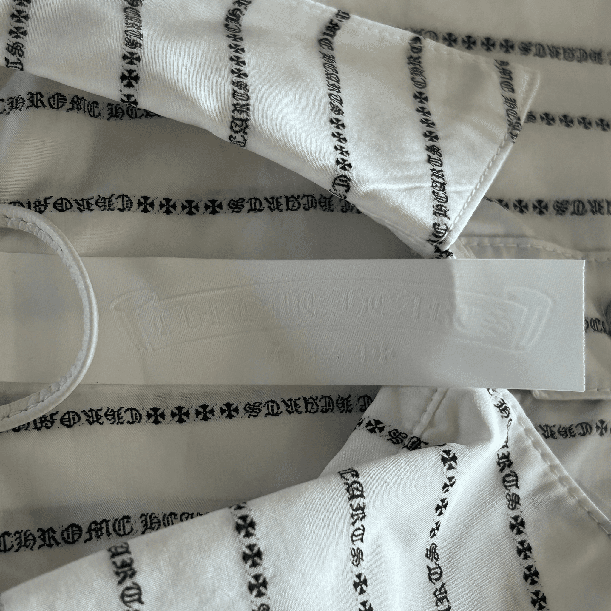Chrome Hearts White & Black Loose Ends Pinstripe Button Up Shirt - Morely TrendsChrome Hearts Type here:)