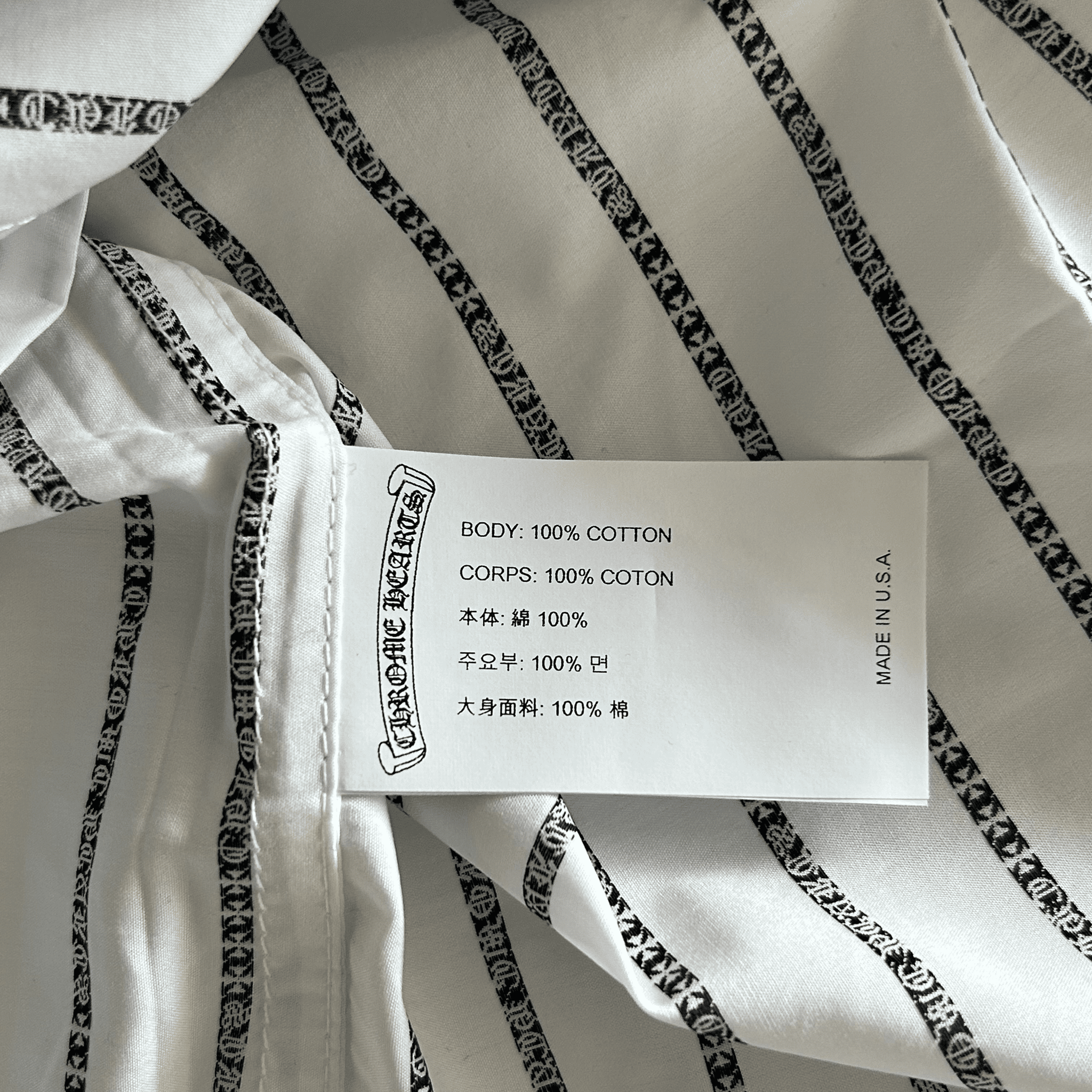 Chrome Hearts White & Black Loose Ends Pinstripe Button Up Shirt - Morely TrendsChrome Hearts Type here:)