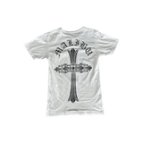 Chrome Hearts White & Black Malibu Cross Logo T-Shirt - Morely TrendsChrome Hearts Type here:)
