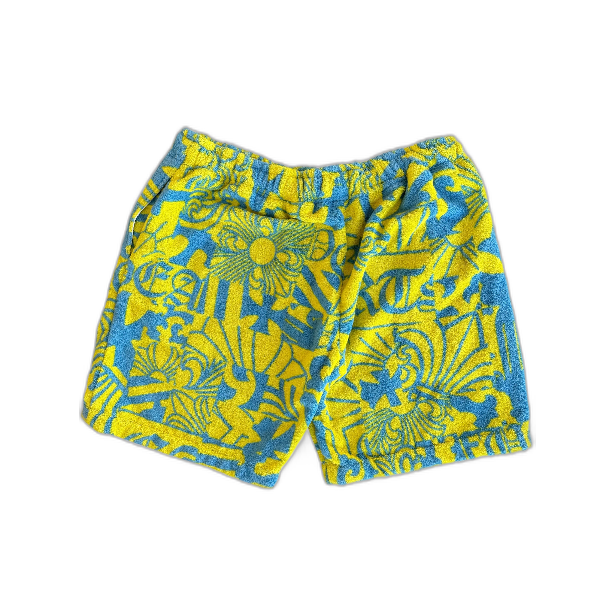 Chrome Hearts Yellow & Blue Print Towel Shorts - Morely TrendsChrome Hearts Type here:)
