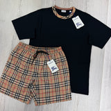 Burberry Men’s Black T-shirt & Shorts Set