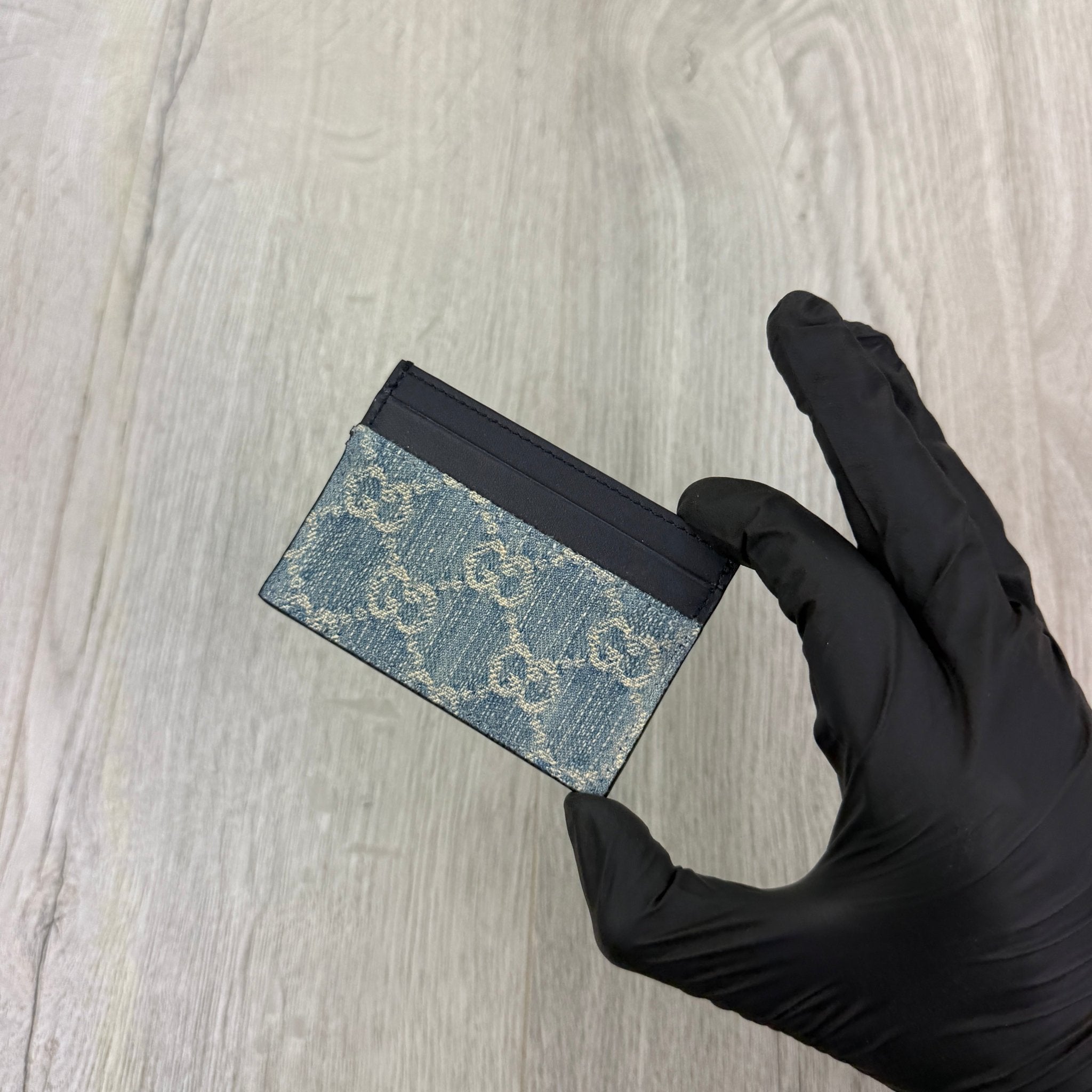 Gucci GG Denim Monogram Card Holder - Morely TrendsGucci Type here:)