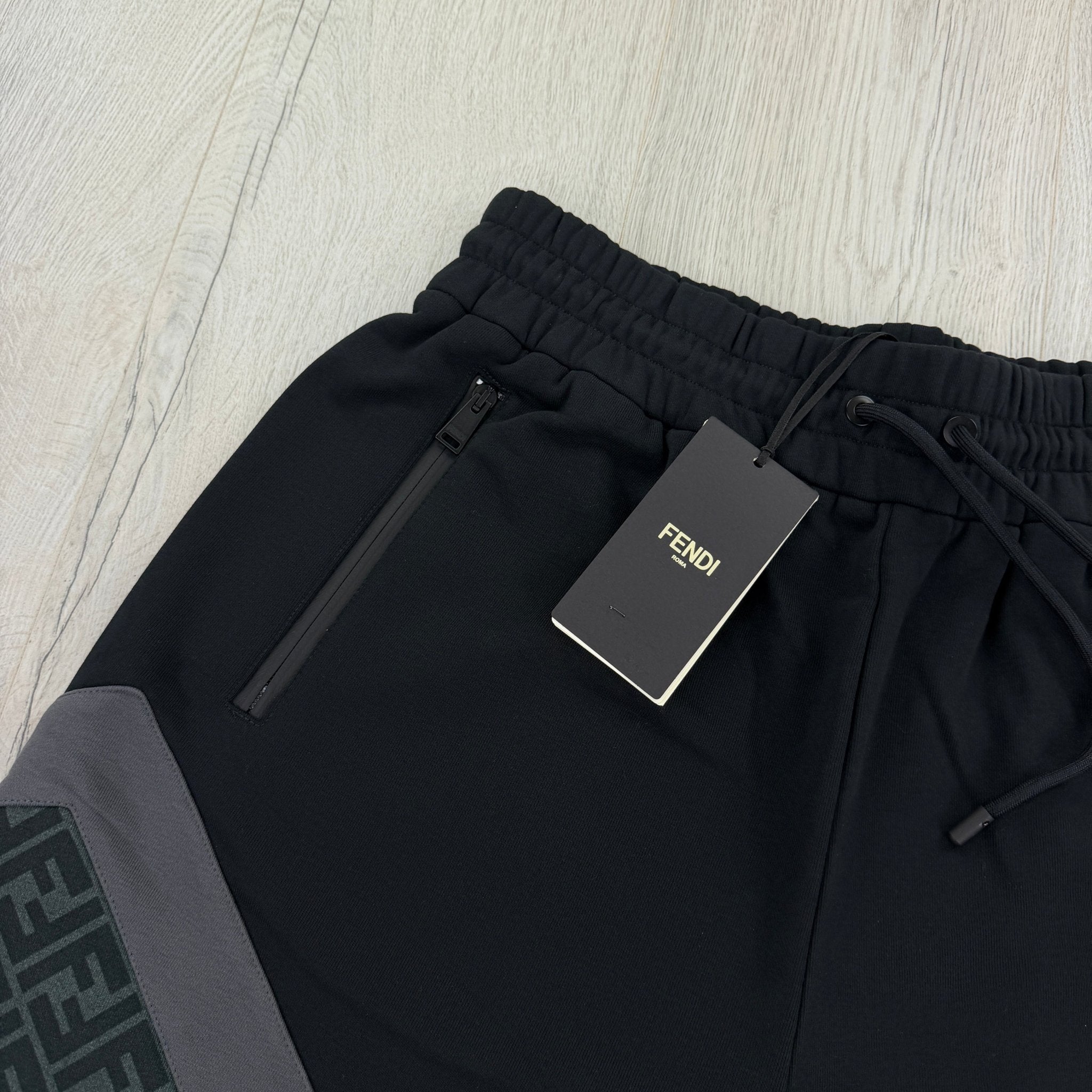 Fendi Men’s Black FF Cotton Diagonal Monogram Shorts - L/XL - Morely TrendsFendi Type here:)
