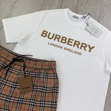 Burberry Men’s White T-shirt & Shorts Set