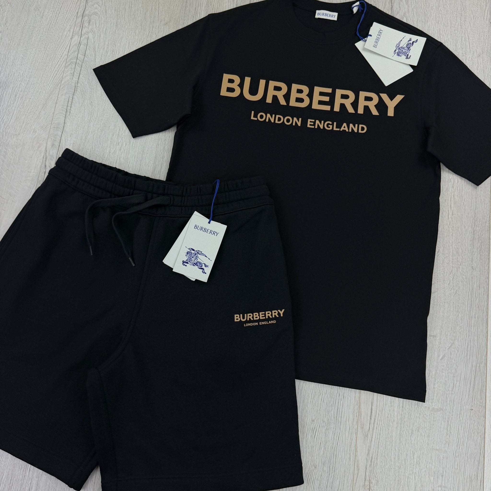Burberry Men’s Black T-shirt & Shorts Set - Morely TrendsBurberry Type here:)