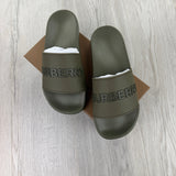 Burberry Logo Men’s Khaki Green Sliders