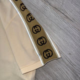 Gucci Men’s Beige Polo With Interlocking G Stripe