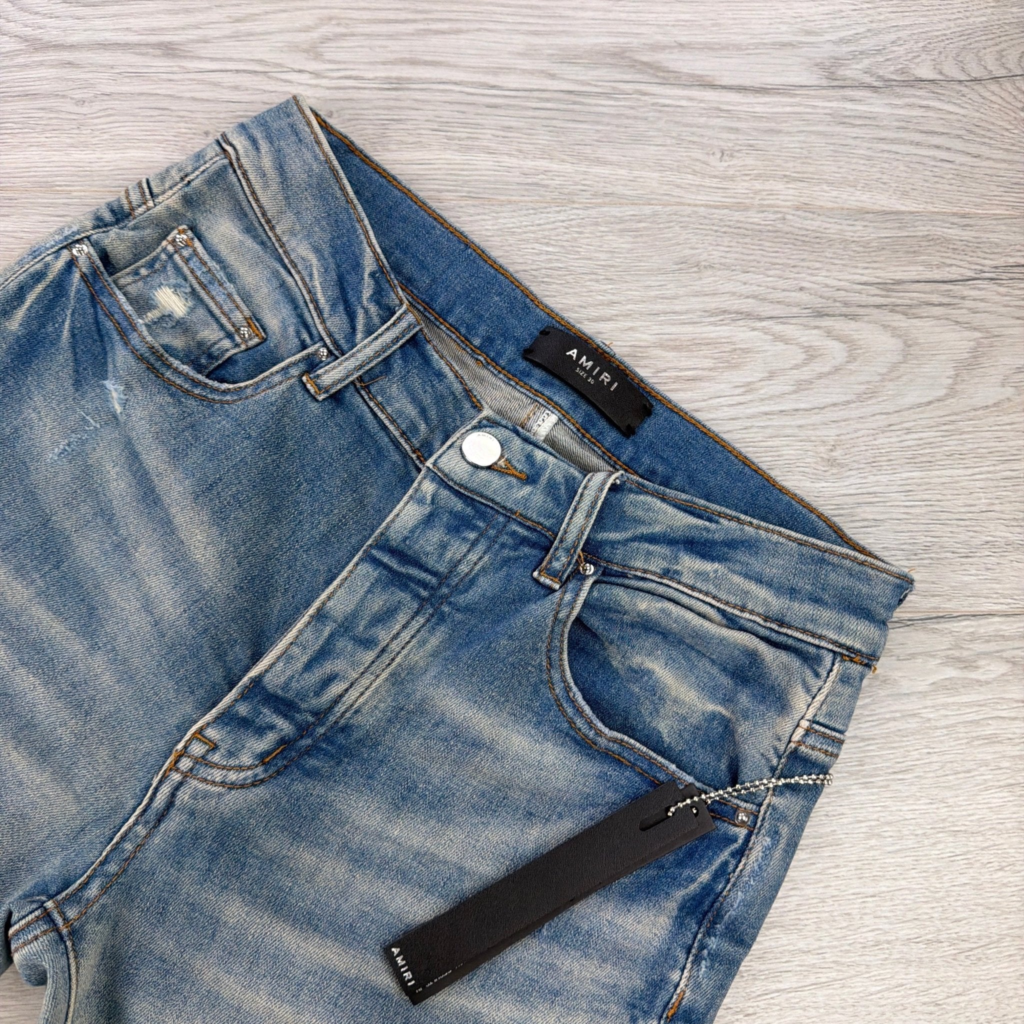 Amiri Men’s Blue MX1 Distressed Ripped Jeans - Uk 30 - Morely TrendsAmiri Type here:)