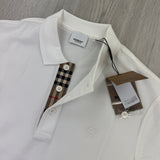 Burberry Men’s White Polo Shirt - Medium