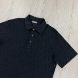 Dior Men’s Navy Oblique Towel Polo Shirt - Small (Fit Medium)