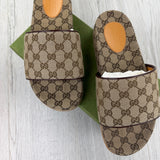 Gucci Men’s Beige GG Canvas Sliders