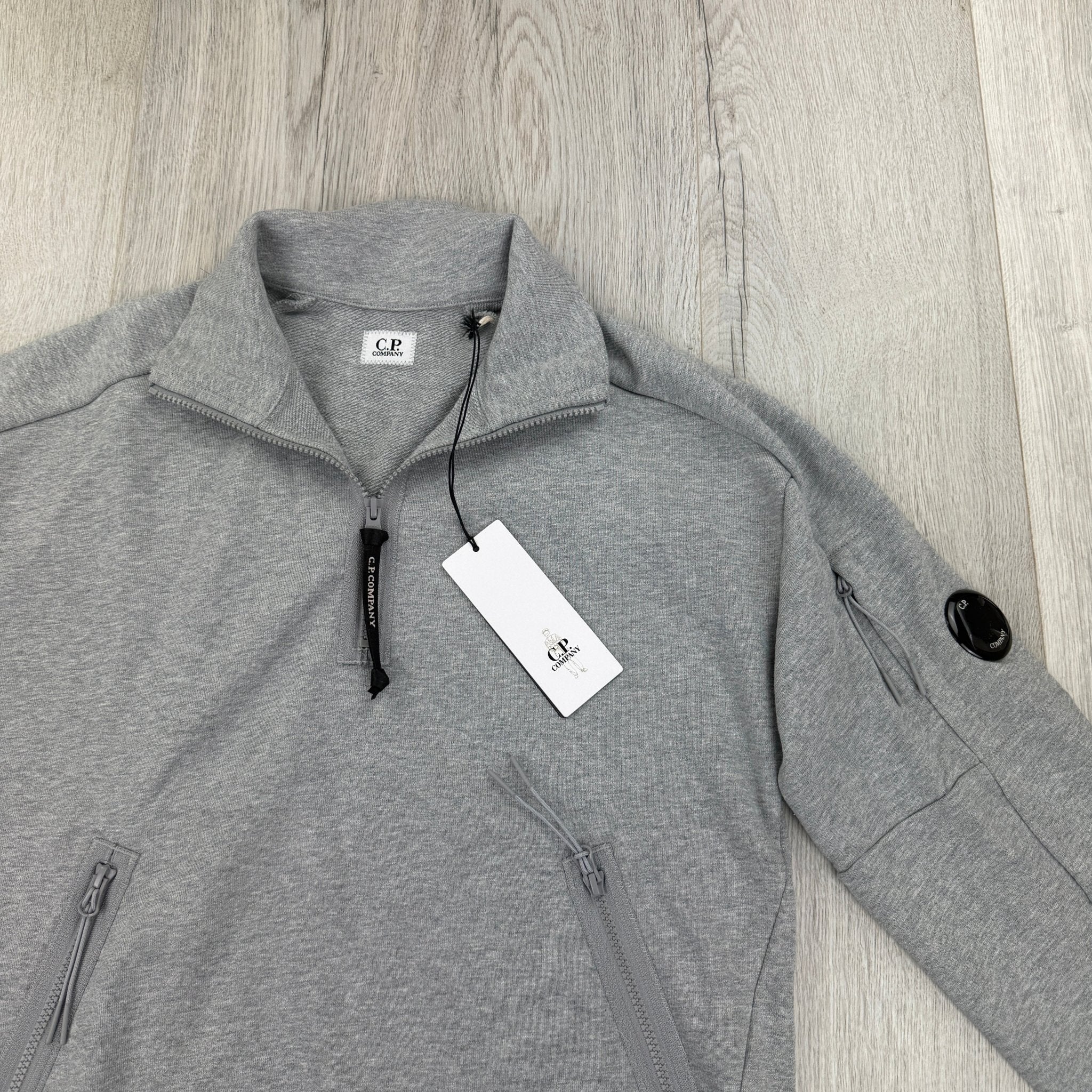 Cp Company Men’s Grey 1/4 Zip Sweatshirt - Morely TrendsCP Company Type here:)