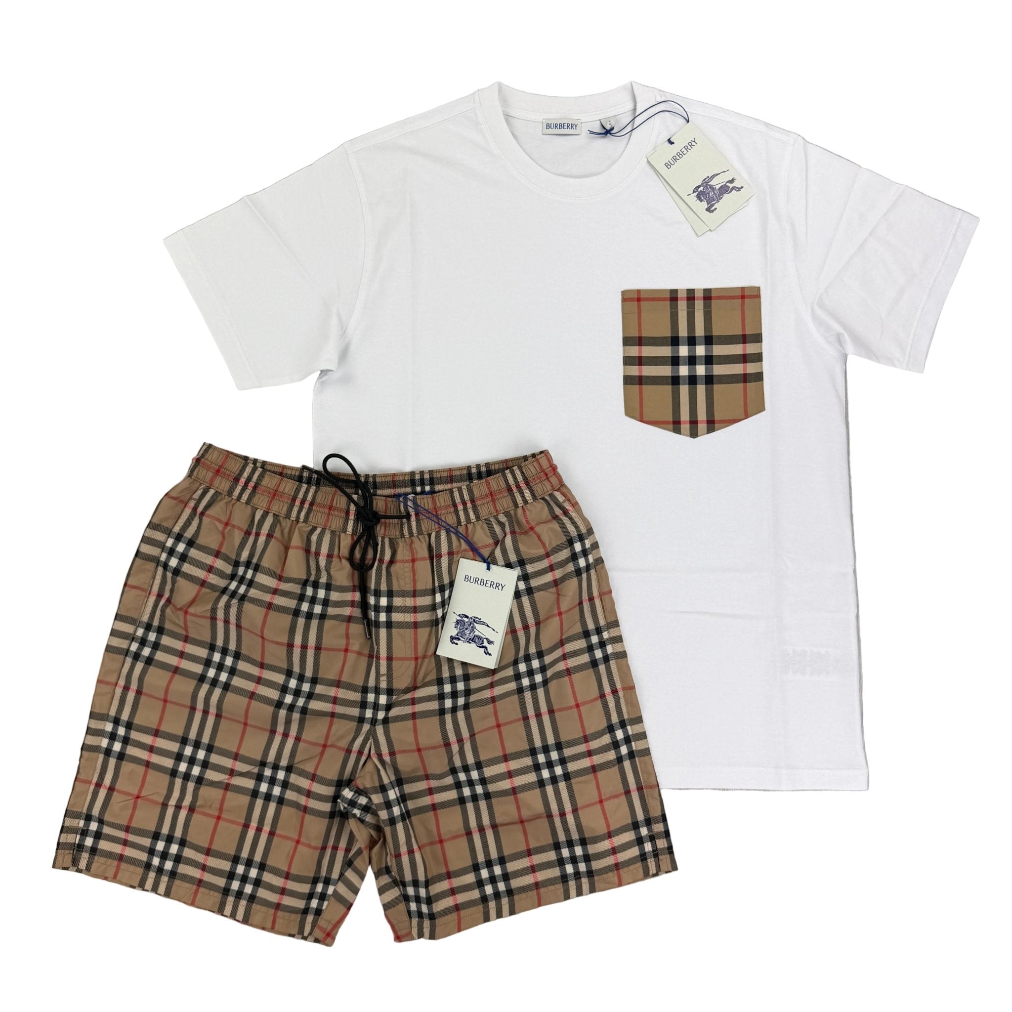 Burberry Men’s White T-shirt & Shorts Set - Morely TrendsBurberry Type here:)