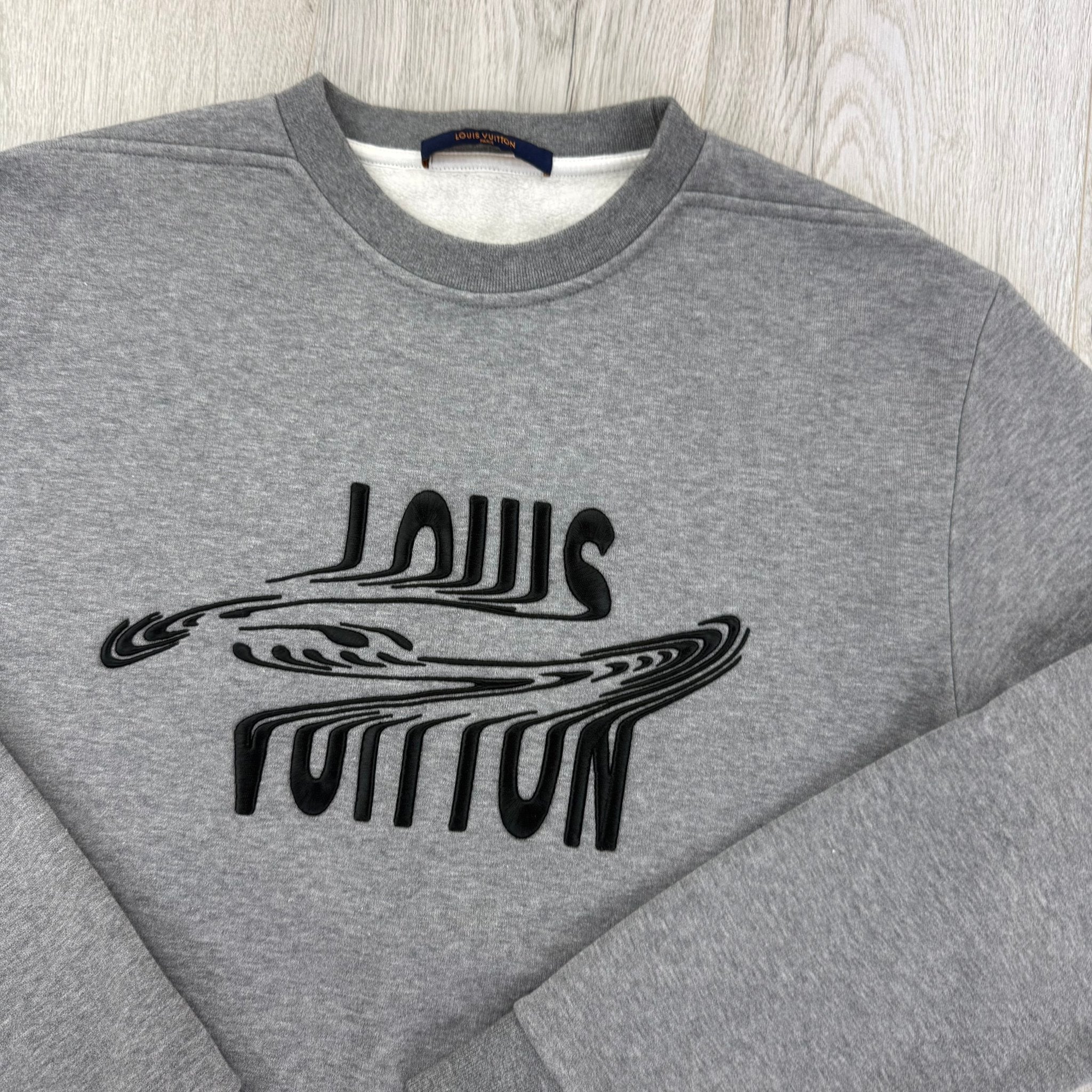 Louis Vuitton Men’s Grey Crewneck Embroidered Jumper - Medium - Morely TrendsLouis Vuitton Type here:)