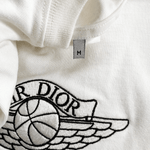 Dior Air Jordan White Embroidered Logo T-Shirt - Morely TrendsDior Type here:)