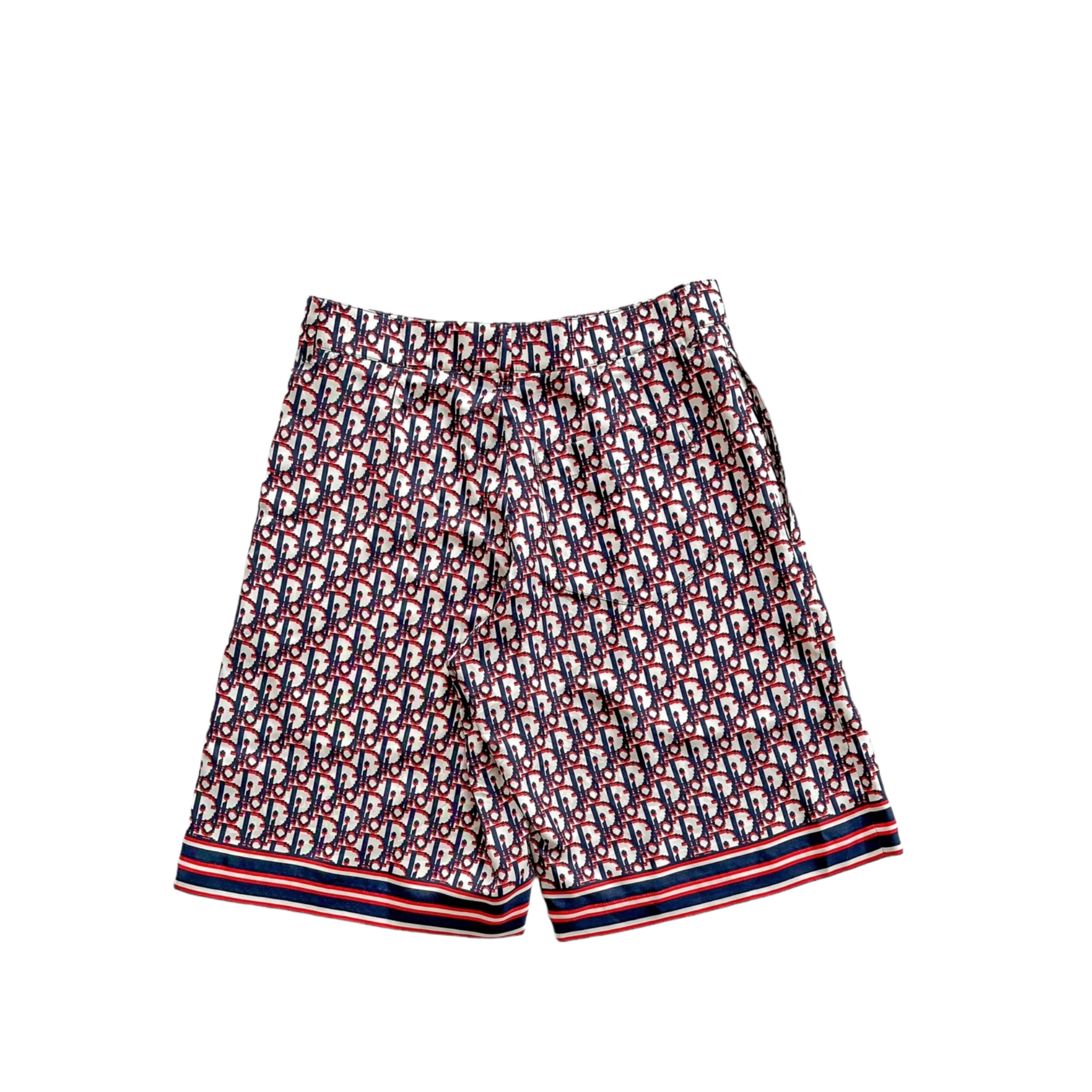 Dior Blue & Red Pixel Oblique Bermuda Silk Shorts - Morely TrendsDior Type here:)