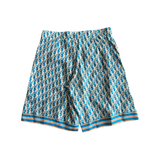 Dior Blue & White Oblique Bermuda Silk Shorts - Morely TrendsDior Type here:)