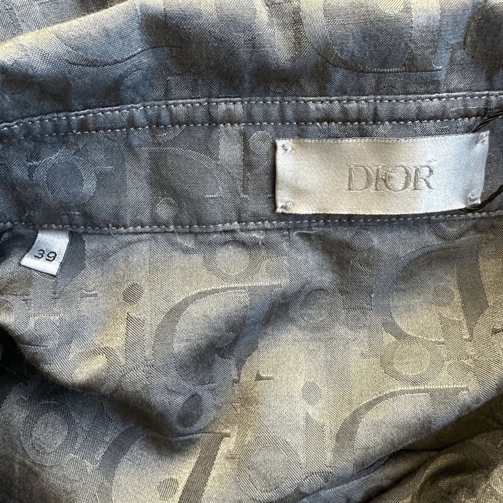Dior Grey Oblique Silk Blend Button Up Shirt - Morely TrendsDior Type here:)