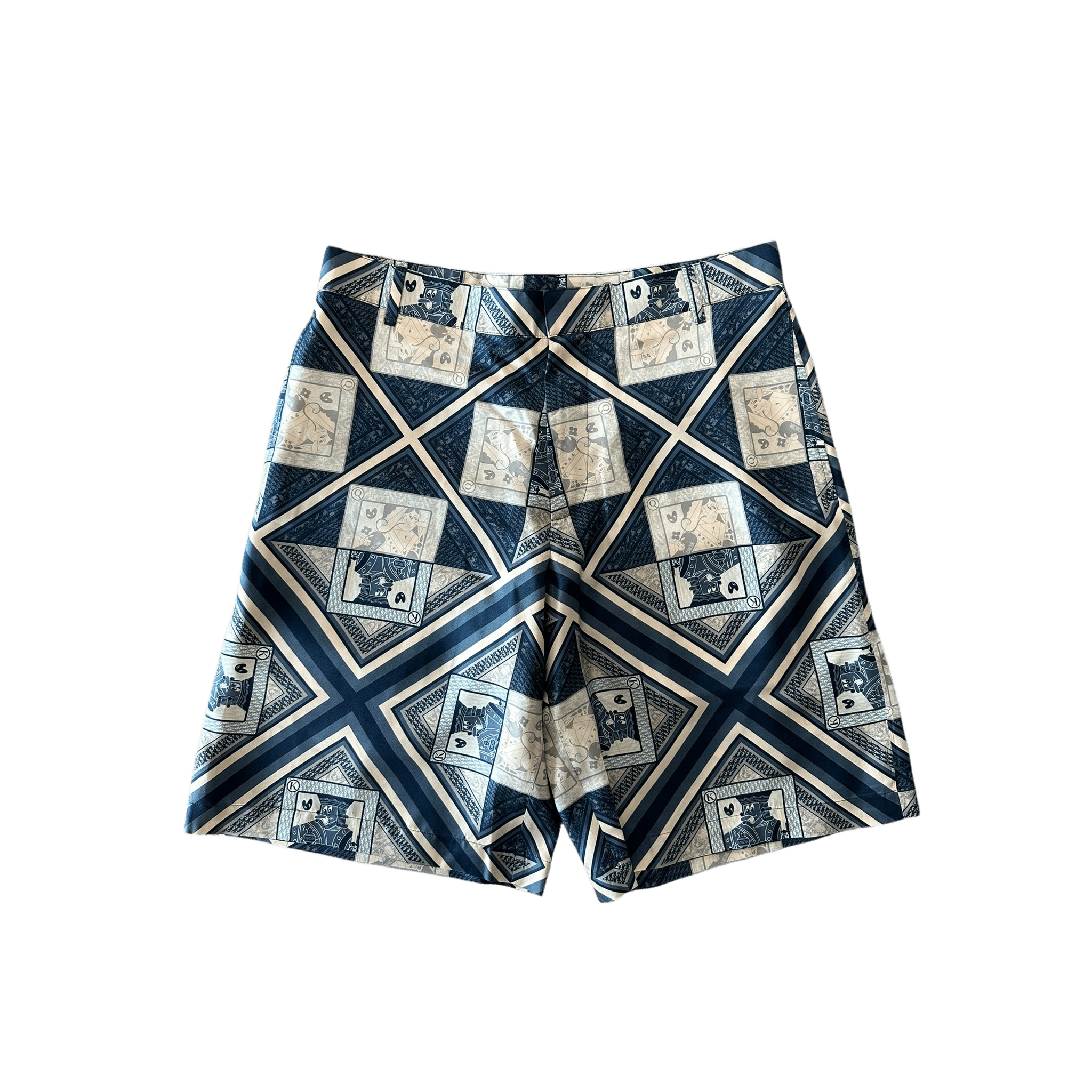 Dior Kenny Scharf Blue & White Playing Cards Silk Shorts - Morely TrendsDior Type here:)