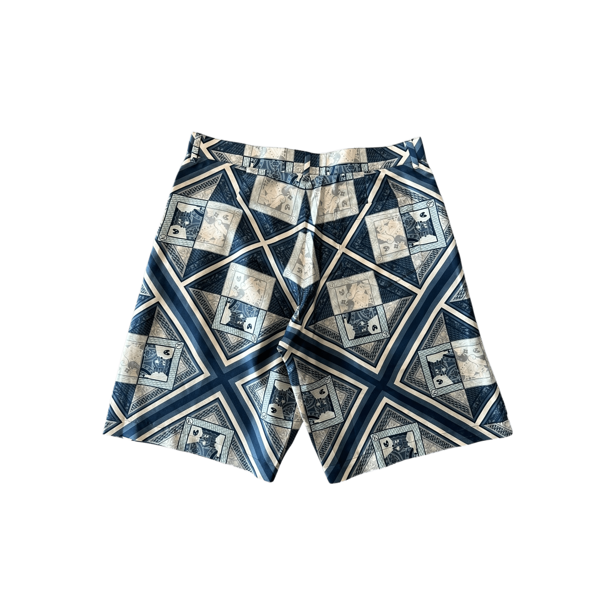 Dior Kenny Scharf Blue & White Playing Cards Silk Shorts - Morely TrendsDior Type here:)
