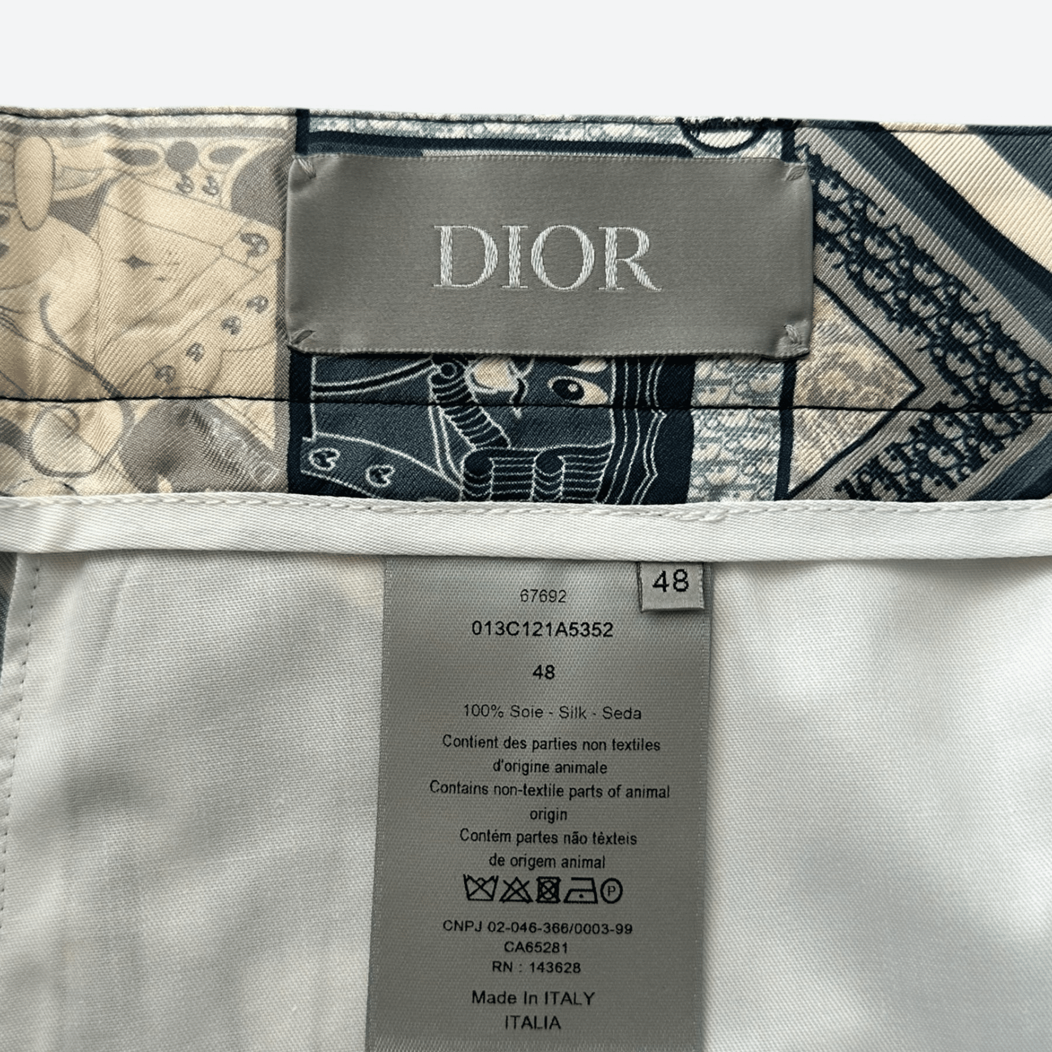 Dior Kenny Scharf Blue & White Playing Cards Silk Shorts - Morely TrendsDior Type here:)