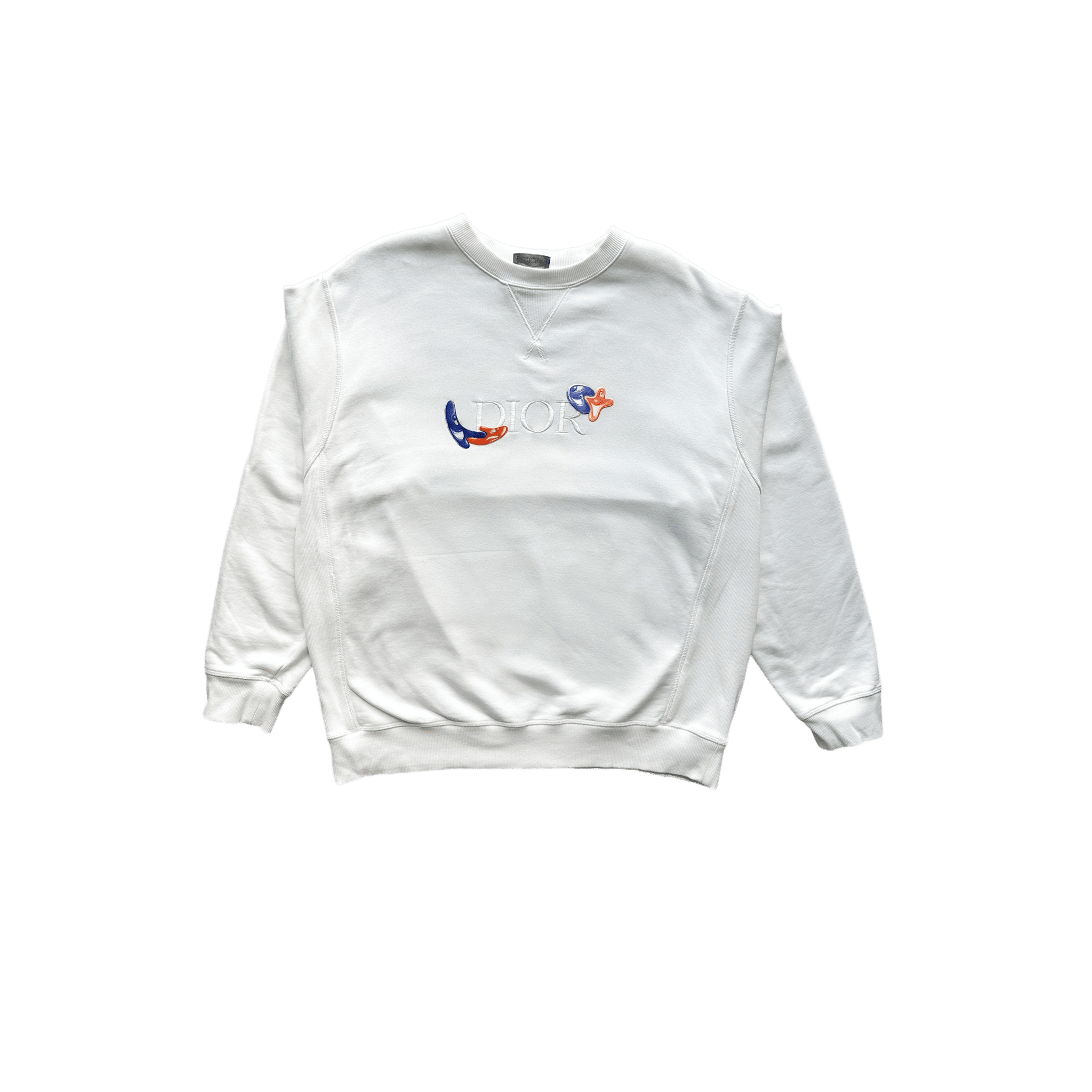 Dior Kenny Scharf White Embroidered Logo Sweater - Morely TrendsDior Type here:)