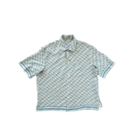Dior Light Blue Pixel Oblique SIlk Button Up Shirt - Morely TrendsDior Type here:)