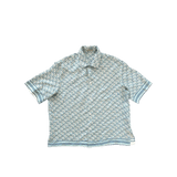 Dior Light Blue Pixel Oblique SIlk Button Up Shirt - Morely TrendsDior Type here:)