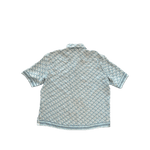 Dior Light Blue Pixel Oblique SIlk Button Up Shirt - Morely TrendsDior Type here:)