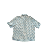 Dior Light Blue Pixel Oblique SIlk Button Up Shirt - Morely TrendsDior Type here:)