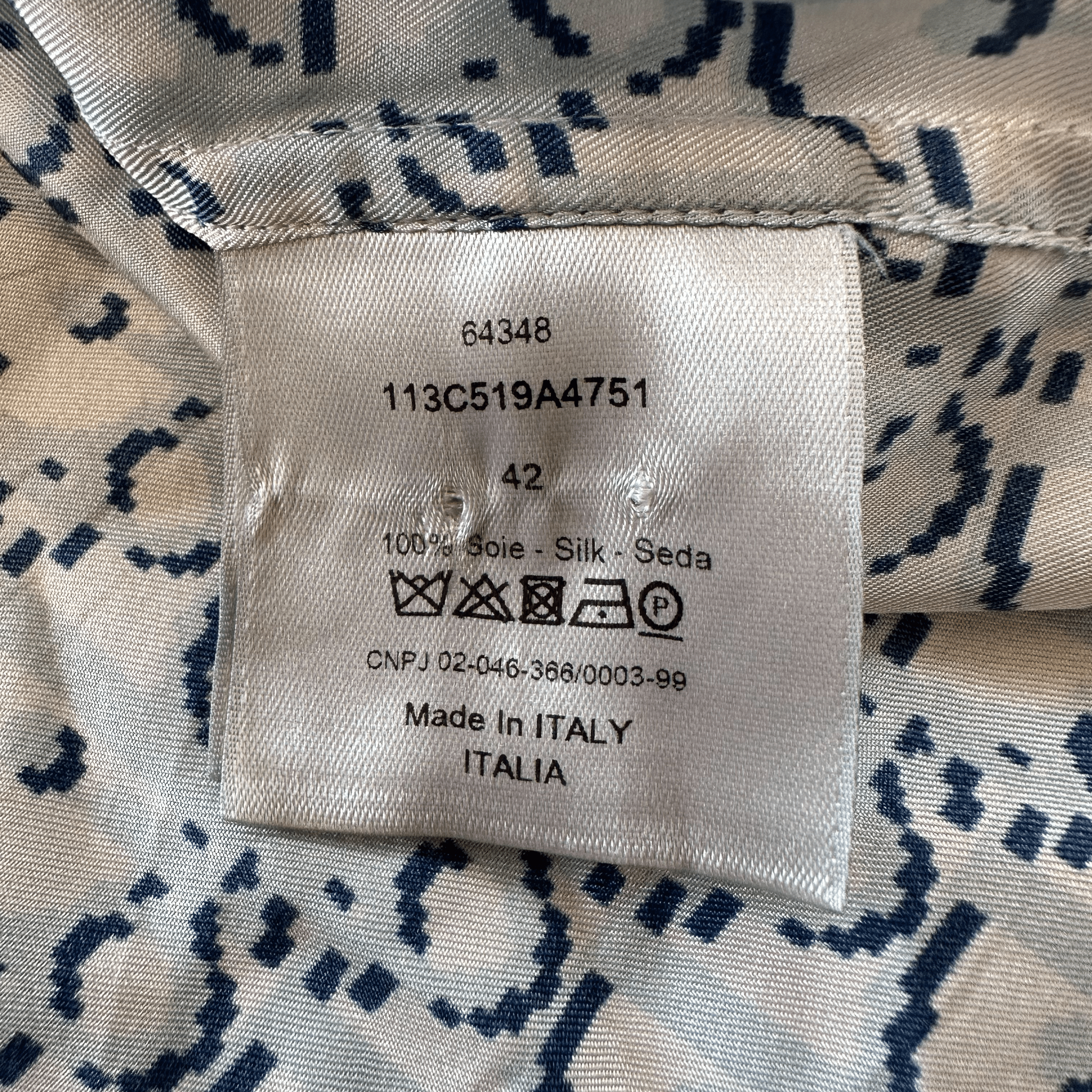 Dior Light Blue Pixel Oblique SIlk Button Up Shirt - Morely TrendsDior Type here:)