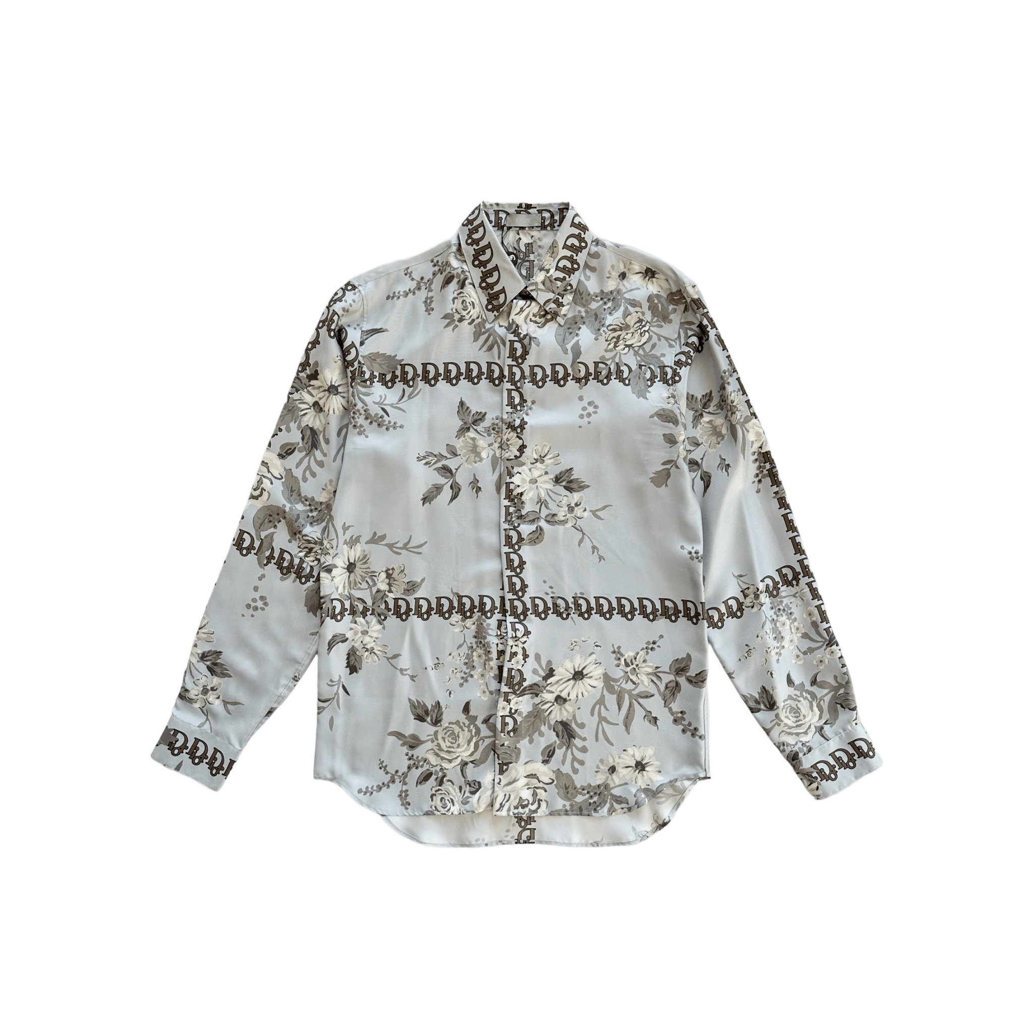 Dior Oblique Blue Floral Silk Button Up Shirt - Morely TrendsDior Type here:)