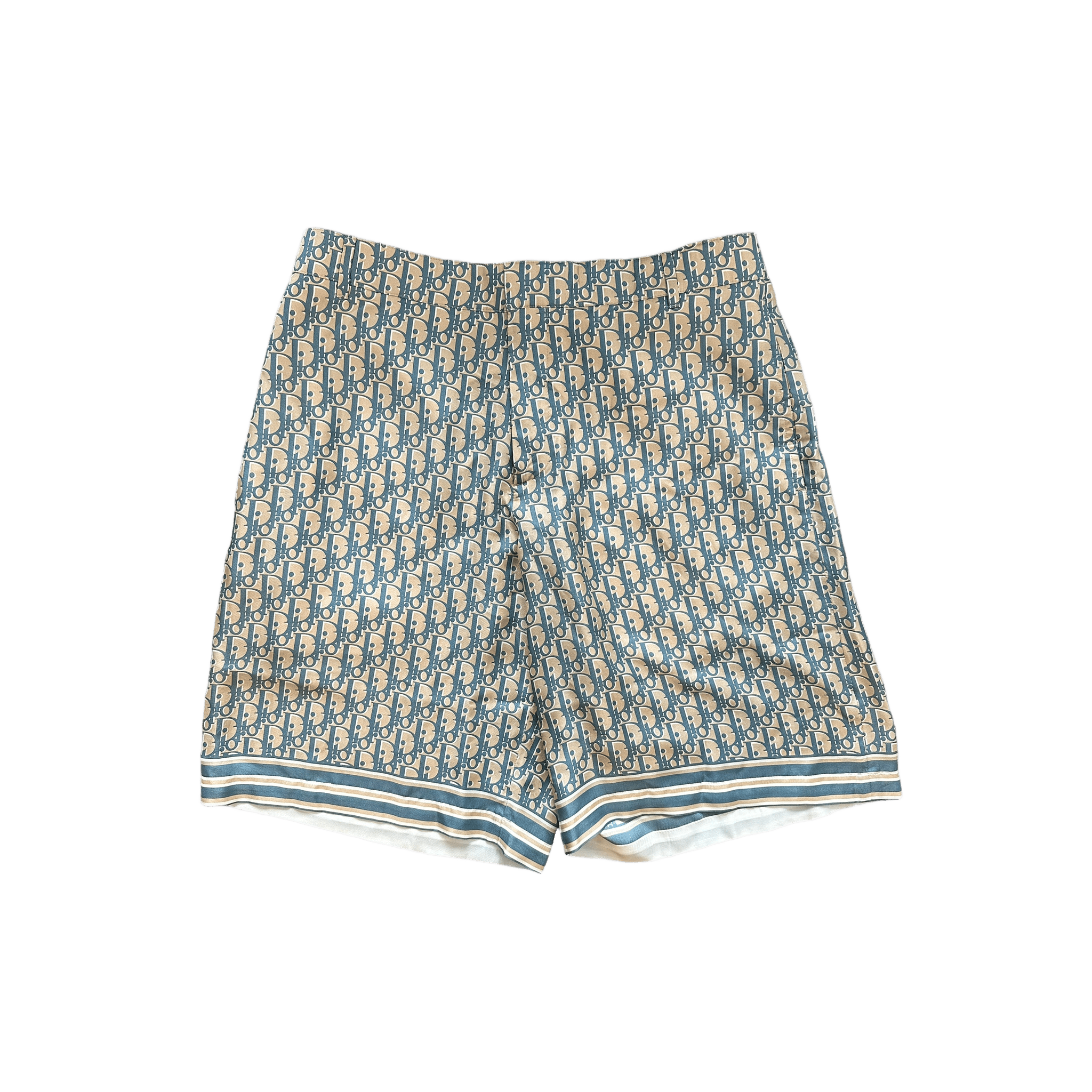Dior Tan & Blue Oblique Silk Shorts - Morely TrendsDior Type here:)