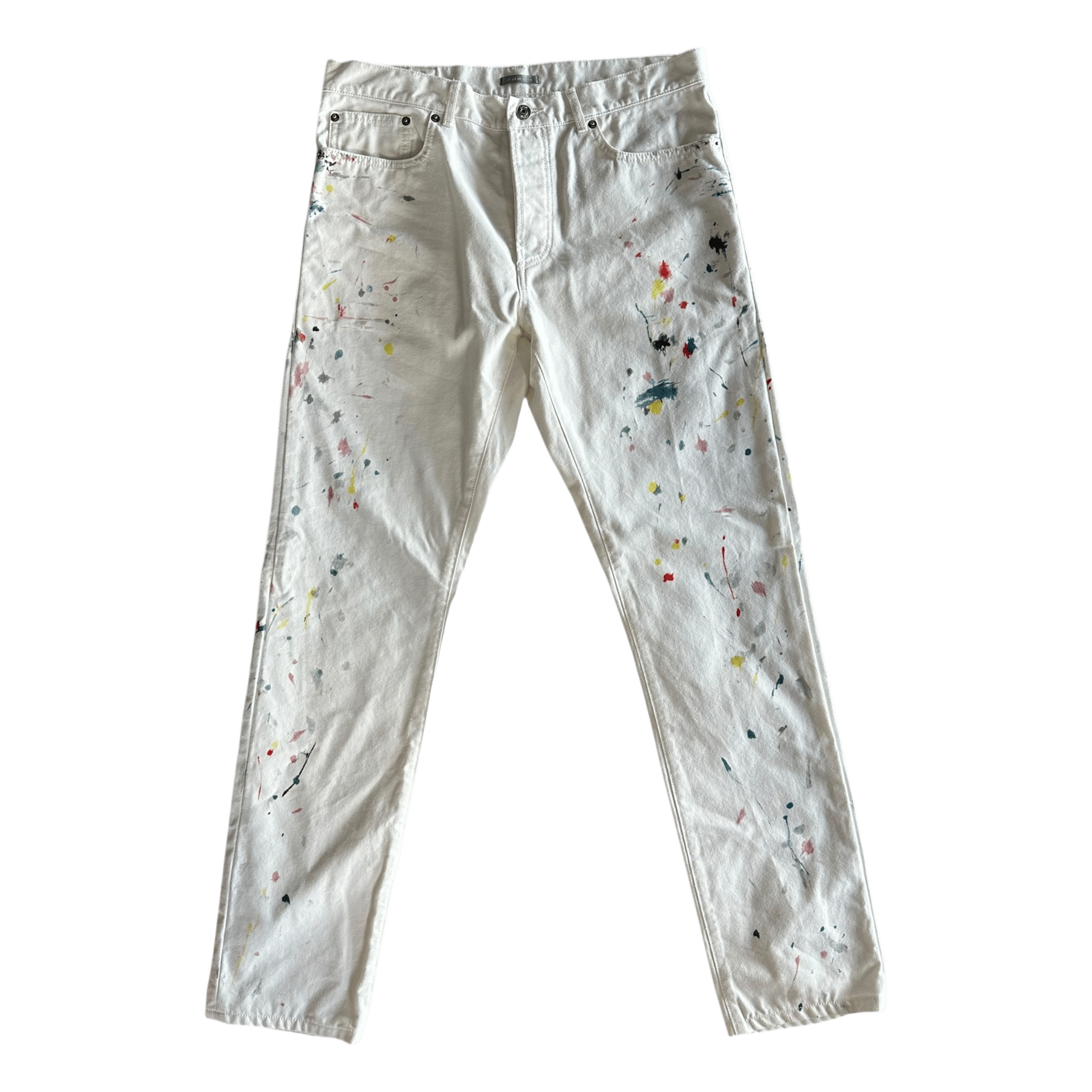 Dior White Paint Splatter Slim Jeans - Morely TrendsDior Type here:)