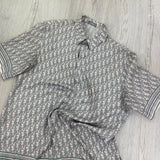 Dior Oblique Men’s Button-up Short Sleeve Silk Shirt - 38 (Fit Small/Medium)