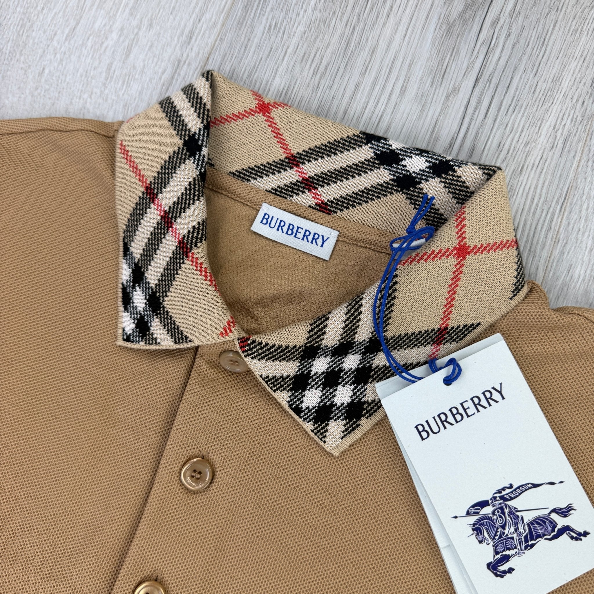 Burberry Men’s Beige Cody Check Polo Shirt - Morely TrendsBurberry Type here:)