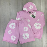 Denim Tears Men’s Pink Hoodie & Shorts Set
