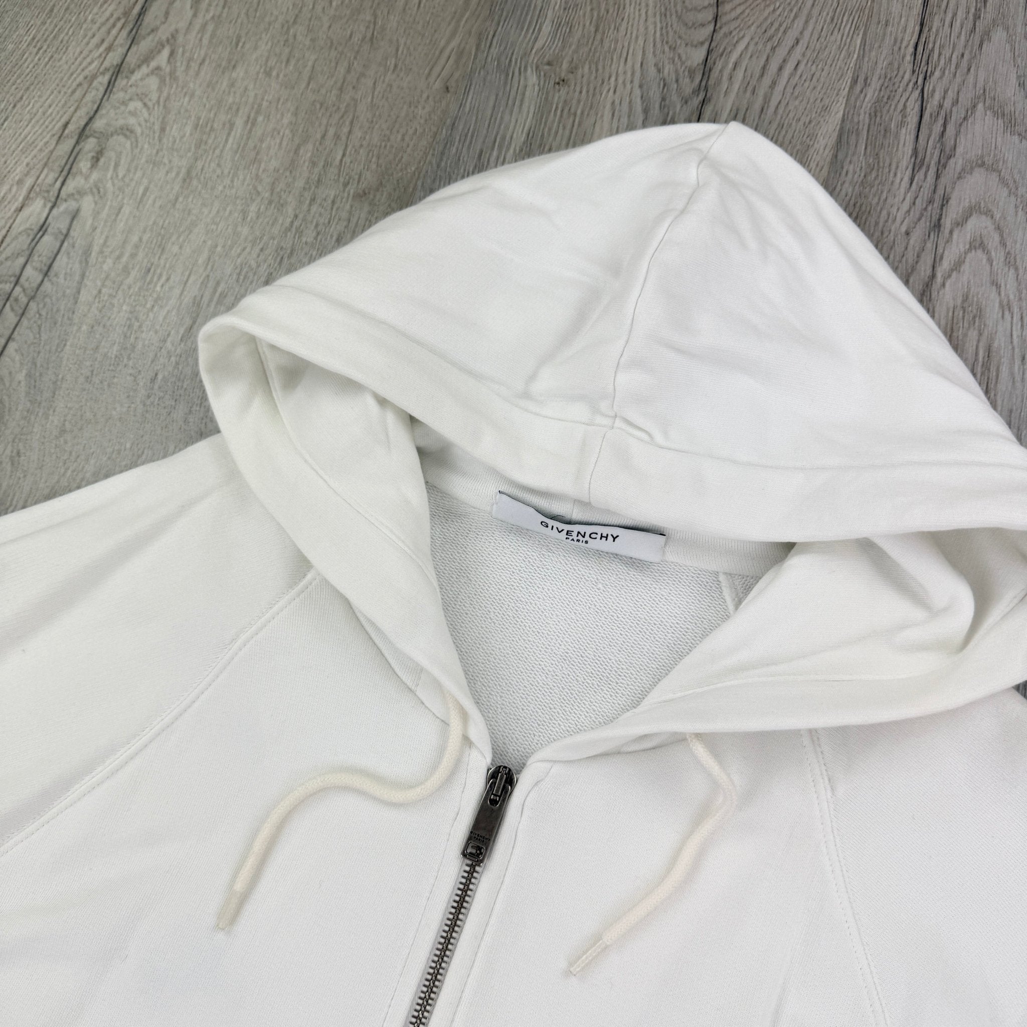 Givenchy Men’s White Zip Up Hoodie - Large - Morely TrendsGivenchy Type here:)