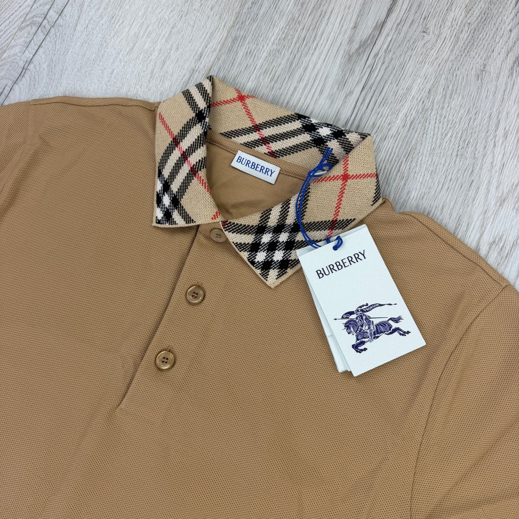Burberry Men’s Beige Cody Check Polo Shirt - Morely TrendsBurberry Type here:)