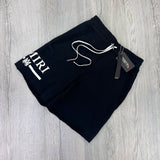 Amiri Men’s Black Cotten Logo Printed Drawstring Shorts
