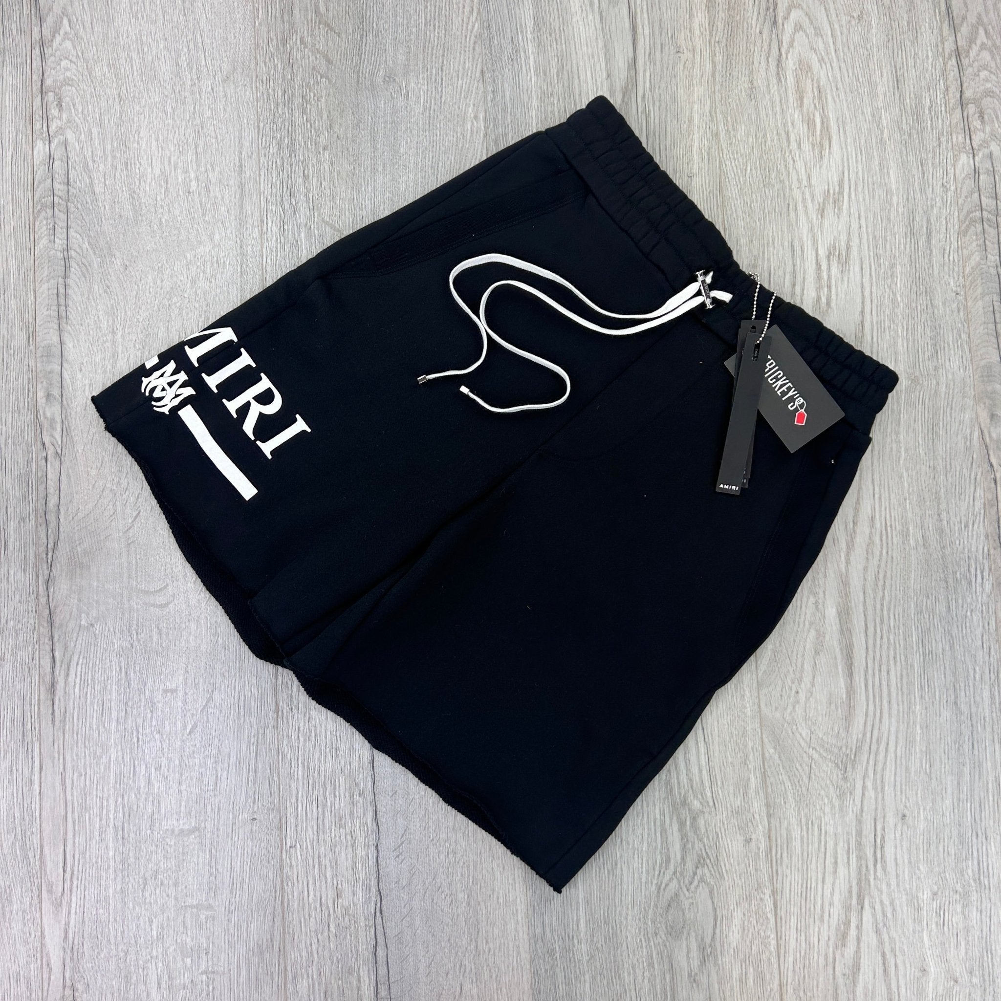 Amiri Men’s Black Cotten Logo Printed Drawstring Shorts - Morely TrendsAmiri Type here:)