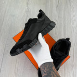 Hermes Men’s All Black Suede Bouncing Sneakers - 42.5 Fit Uk 8.5)