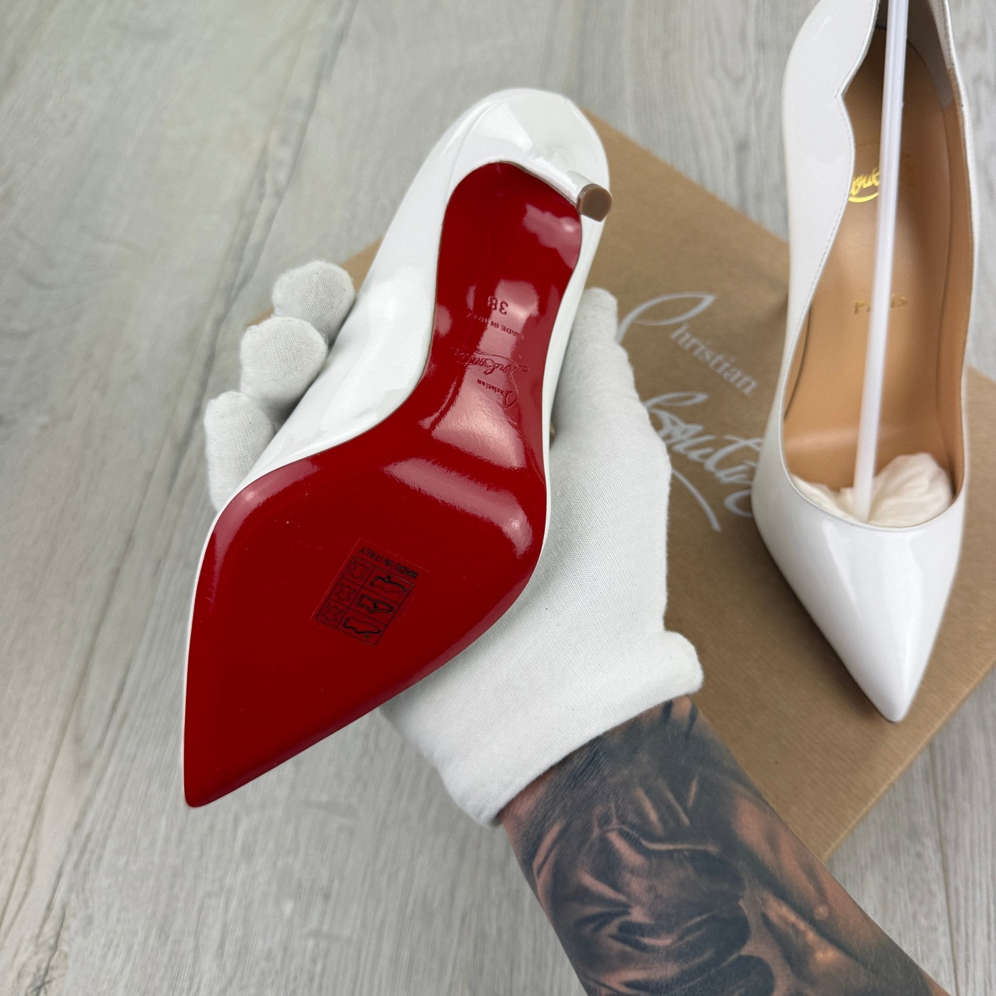 Christian Louboutin Women’s White Kate 120 Patent Leather Pumps - Morely TrendsChristian Louboutin Type here:)